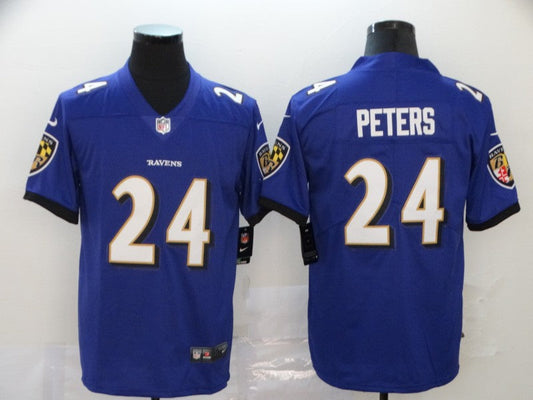Men's Baltimore Ravens Marcus Peters #24 Purple Game Jerseys