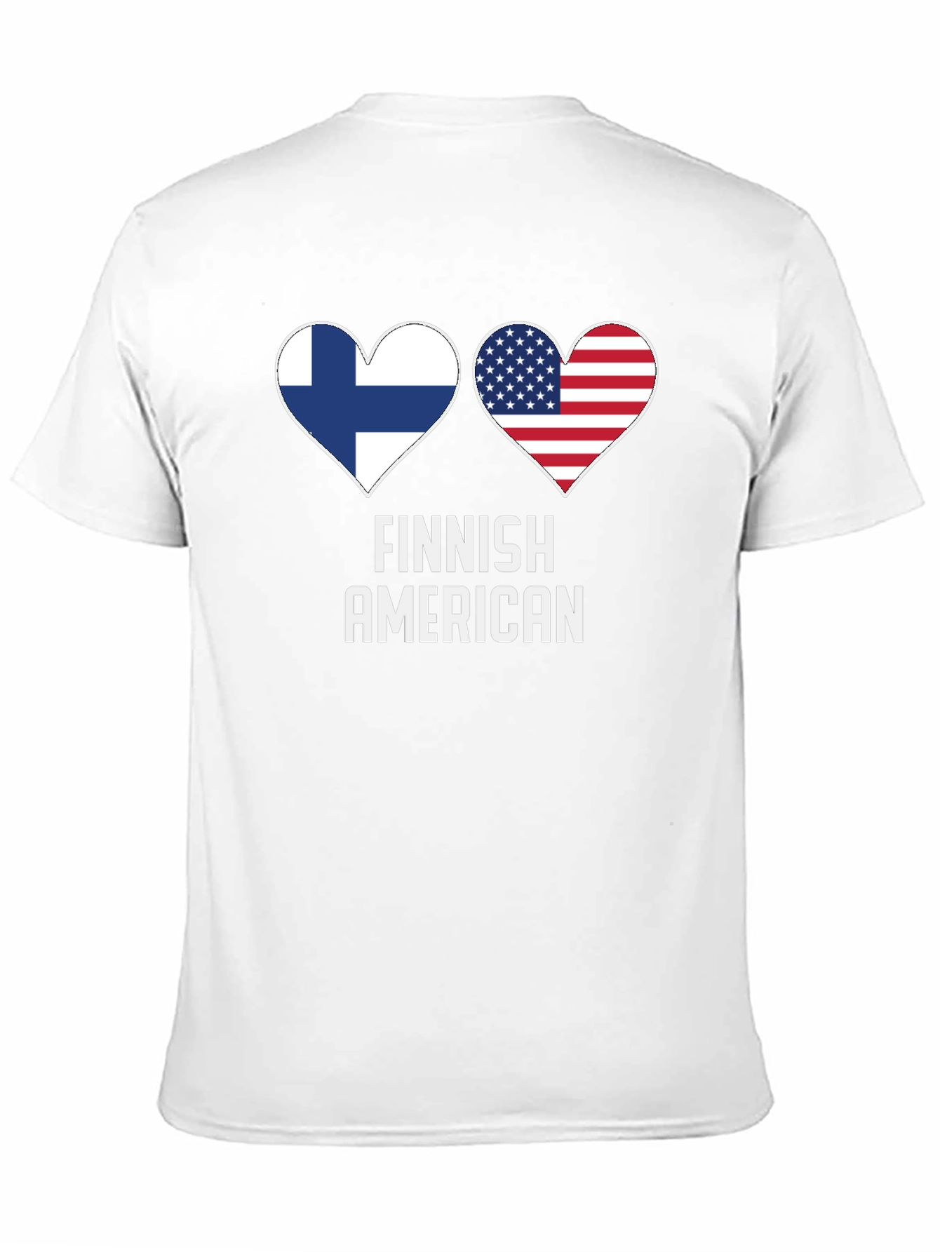 Finnish American Pride T-Shirt Patriotic Heart Flags Tee