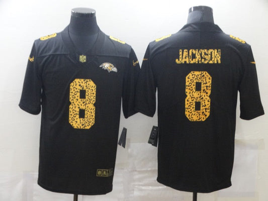 Men's Baltimore Ravens Lamar Jackson #8 Black Game Player Jerseys