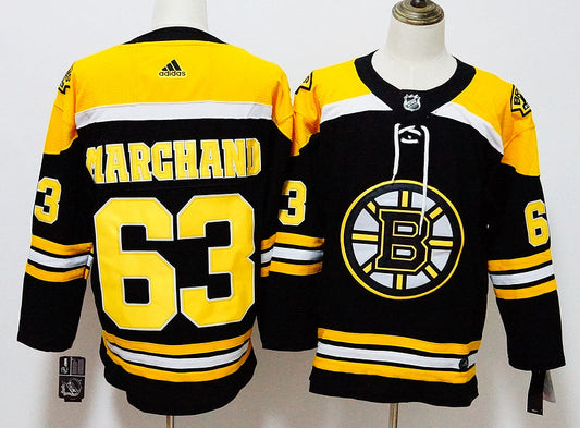 Men's Boston Bruins Brad Marchand #63 Black Replica Player Game Jerseys