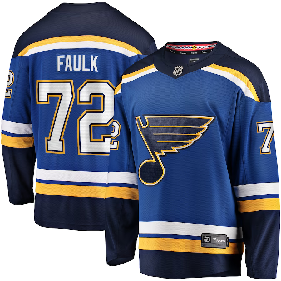 Men's St. Louis Blues Justin Faulk #72 Blue Home Breakaway Player Jerseys