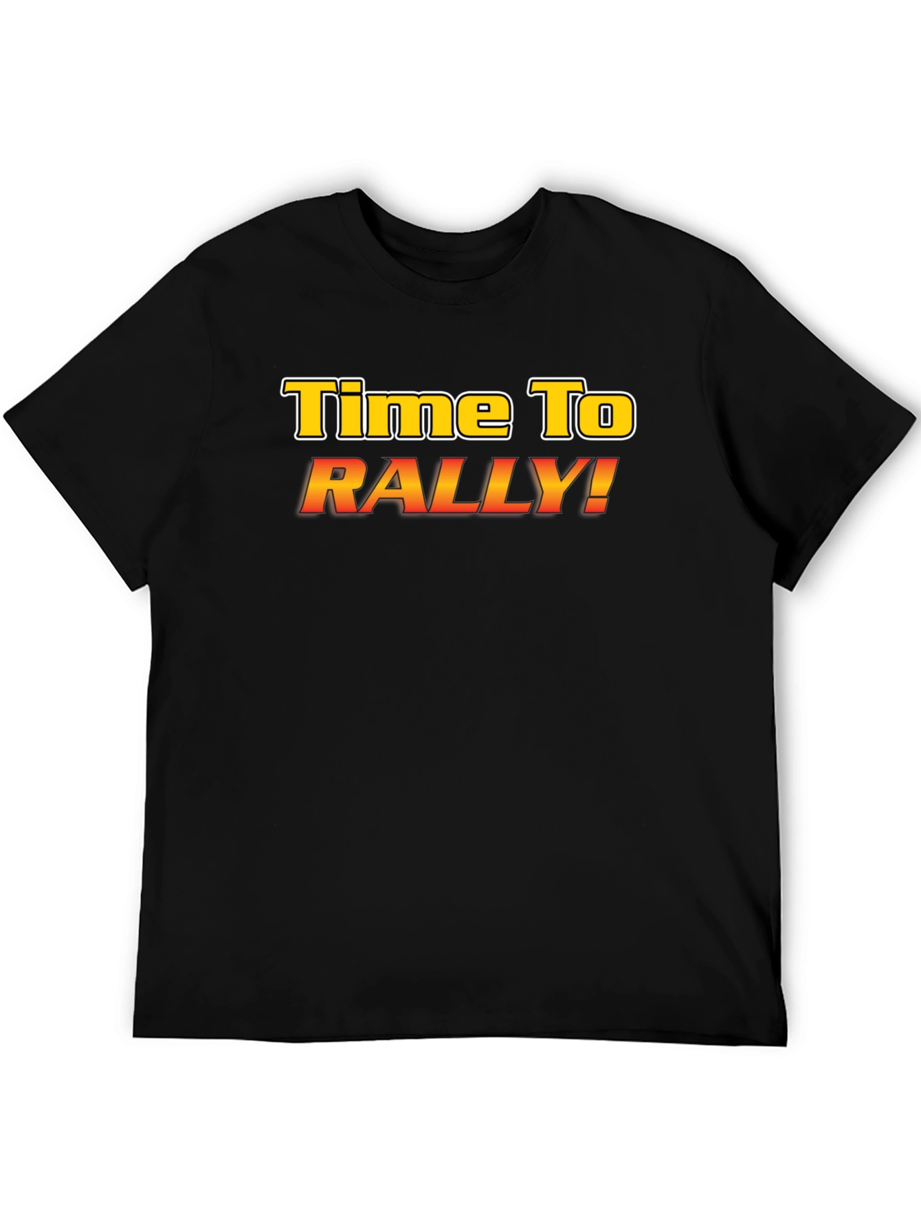 Time To Rally! Graphic Tee - Black Cotton T-Shirt
