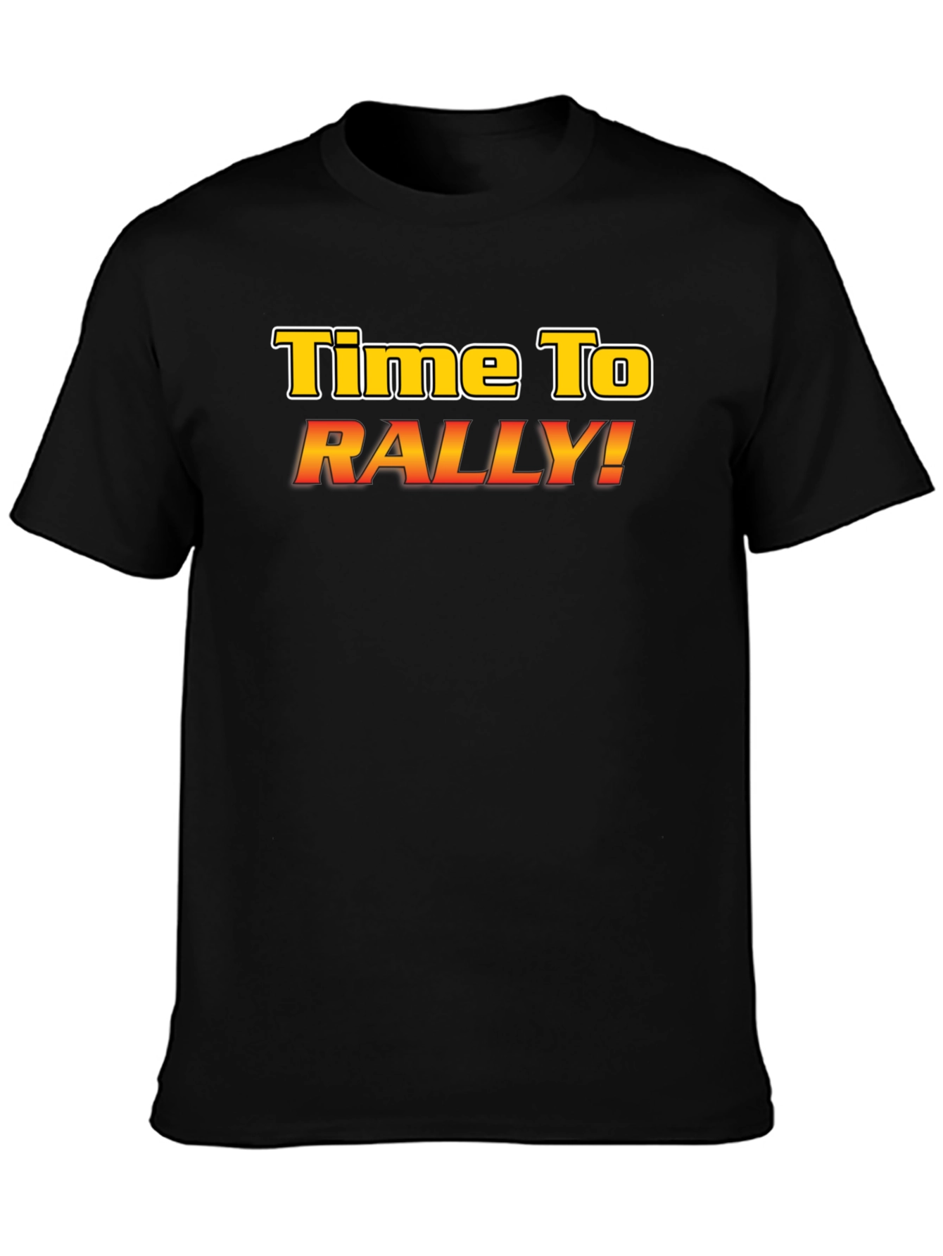 Time To Rally! Graphic Tee - Black Cotton T-Shirt