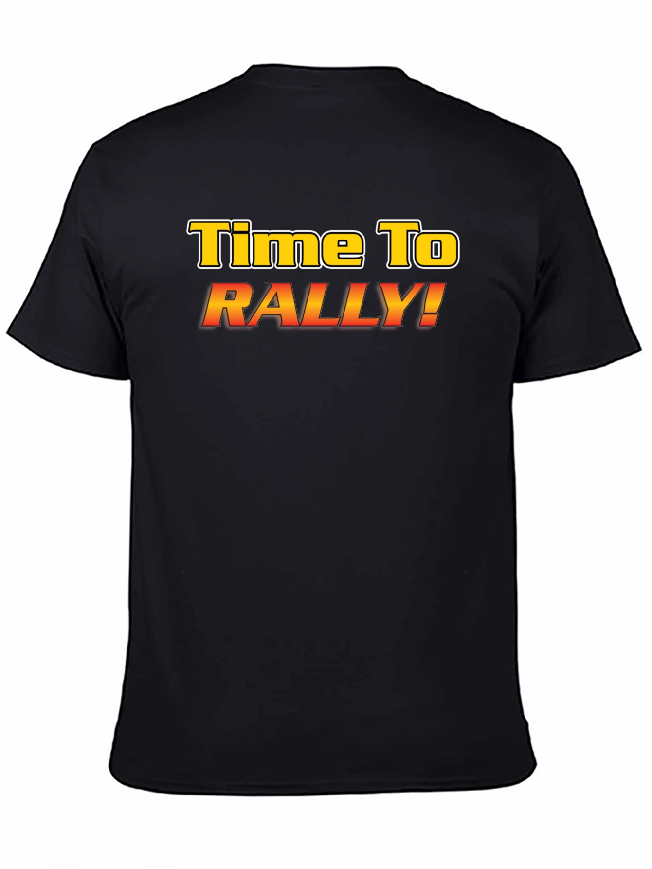 Time To Rally! Graphic Tee - Black Cotton T-Shirt