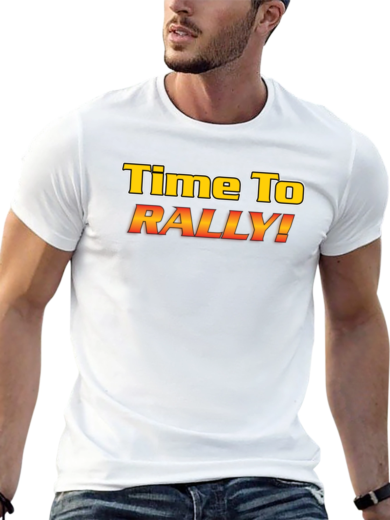 Time To Rally! Graphic Tee - Black Cotton T-Shirt