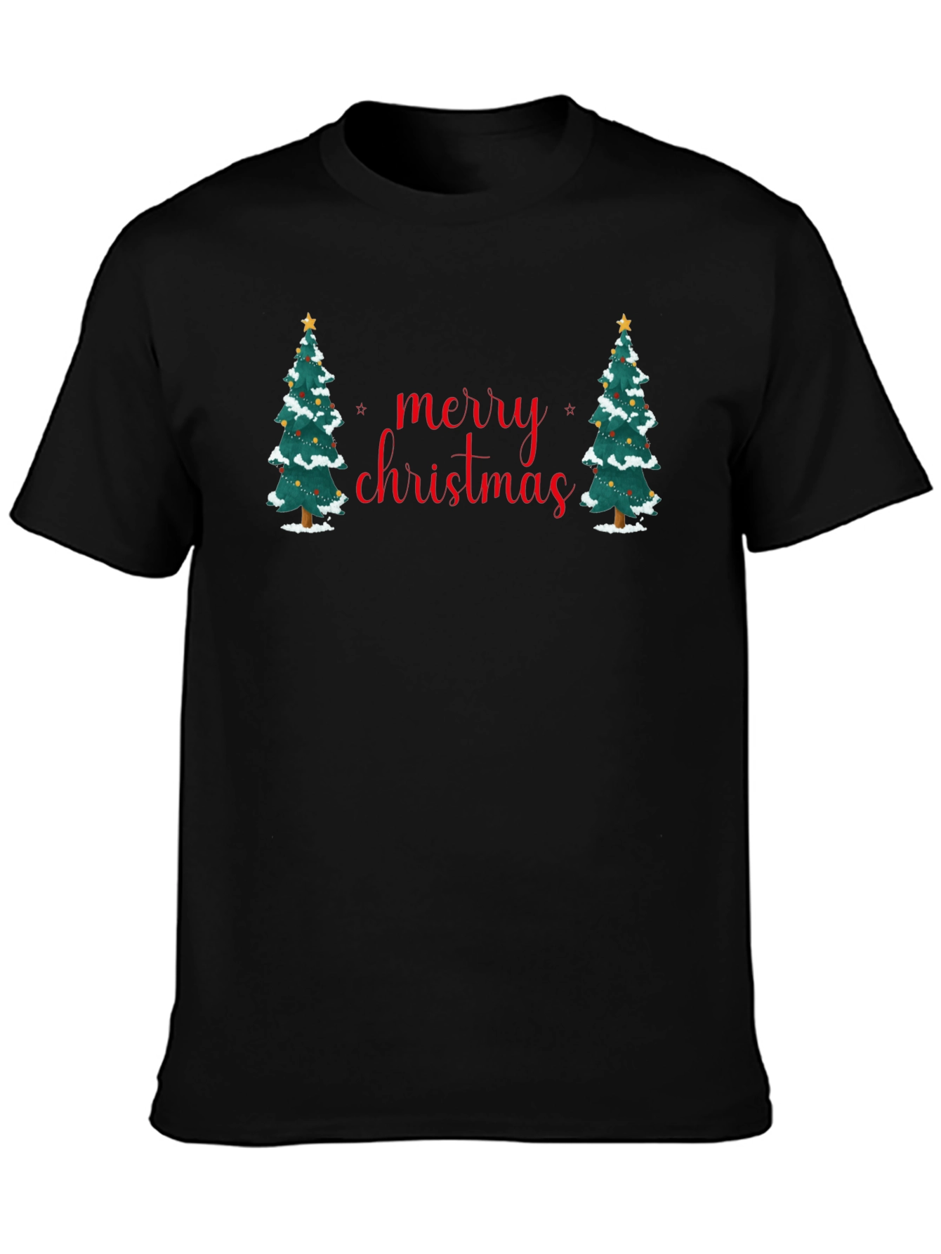 Merry Christmas Tree Graphic T-Shirt