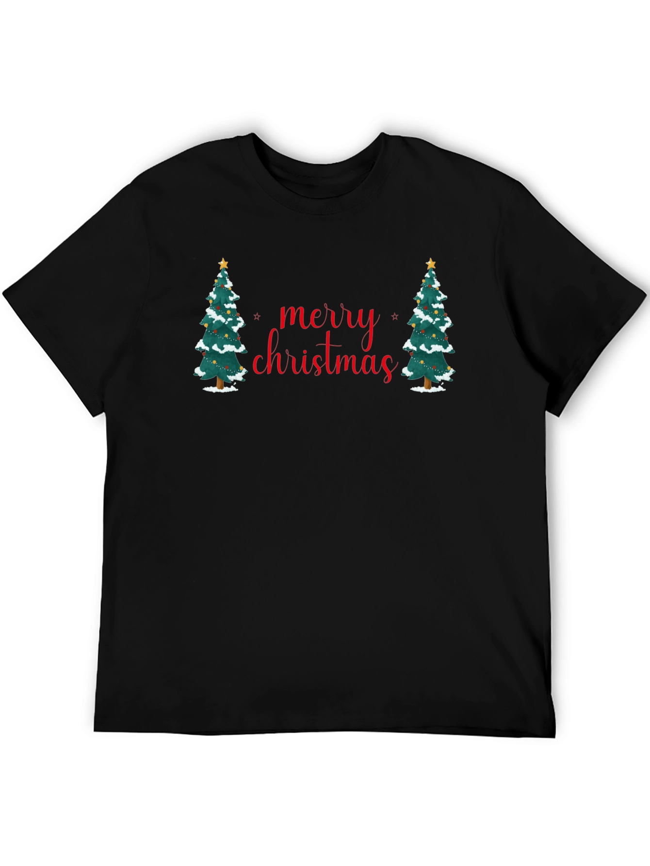 Merry Christmas Tree Graphic T-Shirt