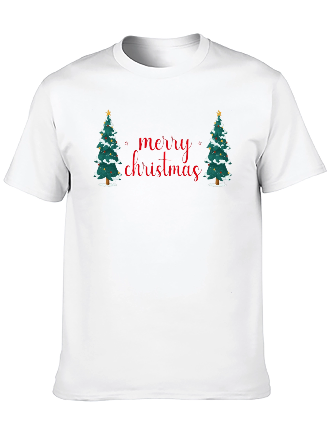 Merry Christmas Tree Graphic T-Shirt
