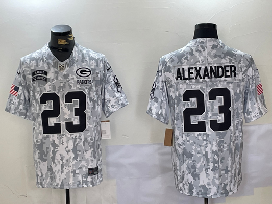 Men's Green Bay Packers Jaire Alexander #23 Arctic Camo 2024 Salute to Service Limited Jerseys