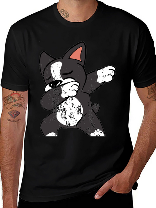 Dabbing Dog Graphic Tee - Cool Cartoon Pet Shirt