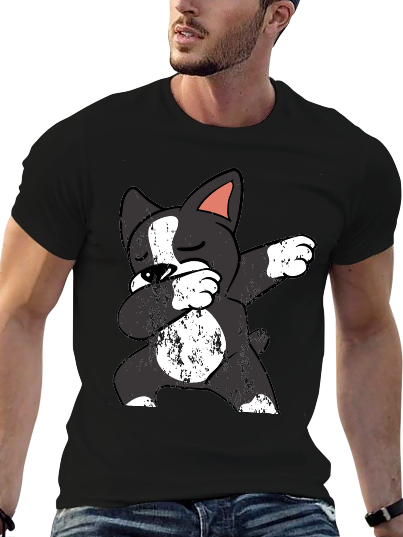 Dabbing Dog Graphic Tee - Cool Cartoon Pet Shirt