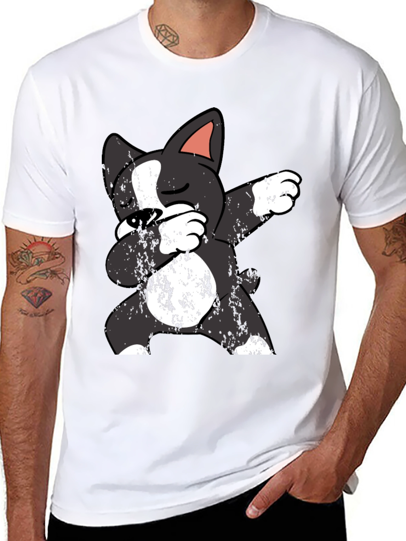 Dabbing Dog Graphic Tee - Cool Cartoon Pet Shirt