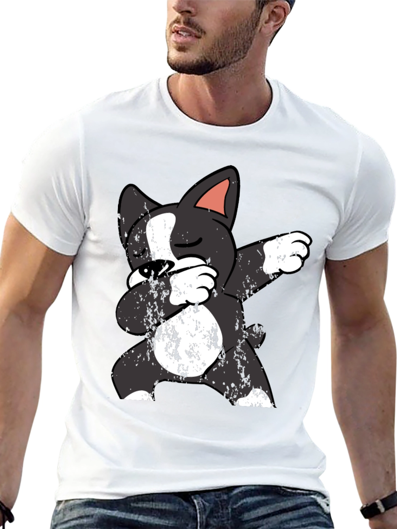 Dabbing Dog Graphic Tee - Cool Cartoon Pet Shirt