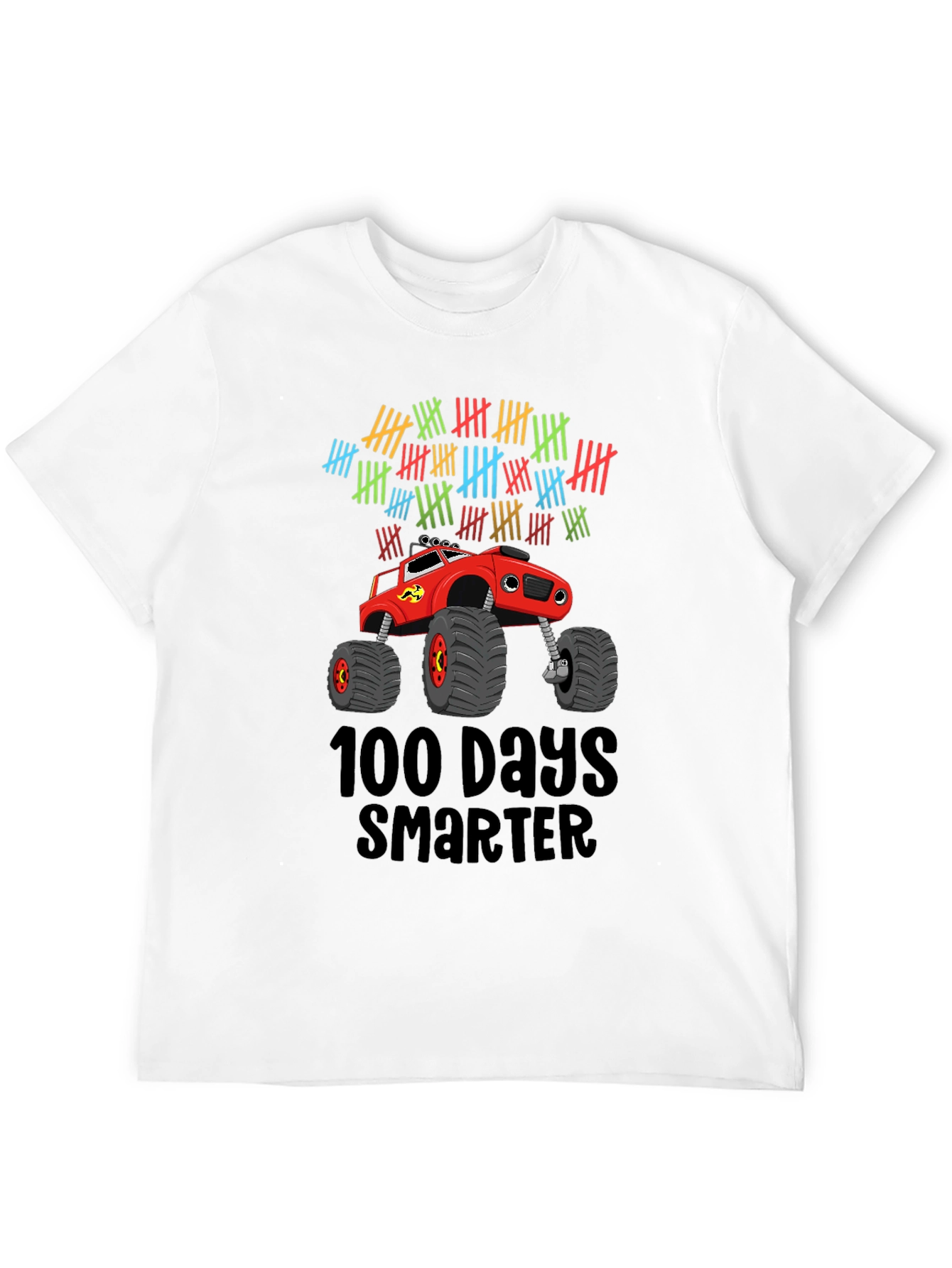 100 Days Smarter Monster Truck Graphic Tee