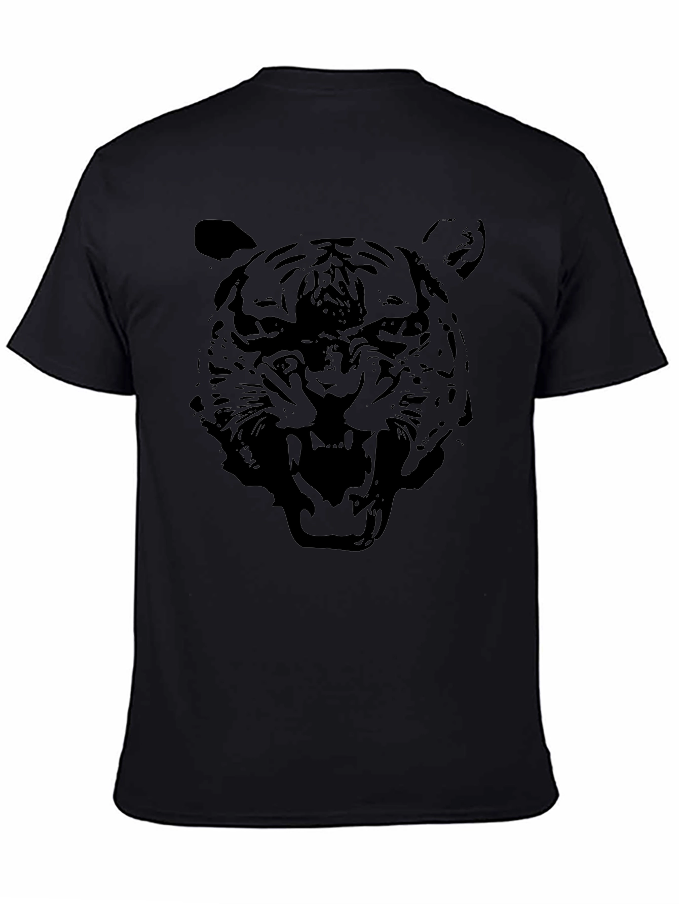 Black Tiger Graphic Tee - Mens Crew Neck T-Shirt