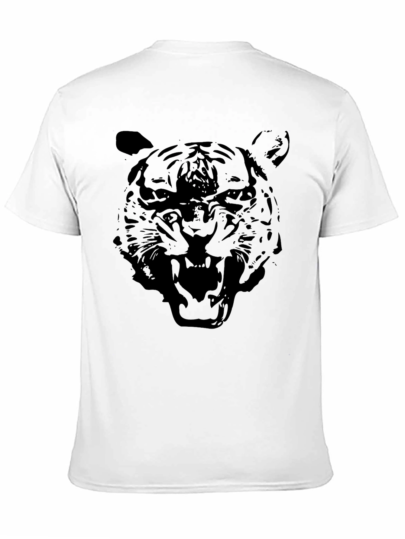 Black Tiger Graphic Tee - Mens Crew Neck T-Shirt