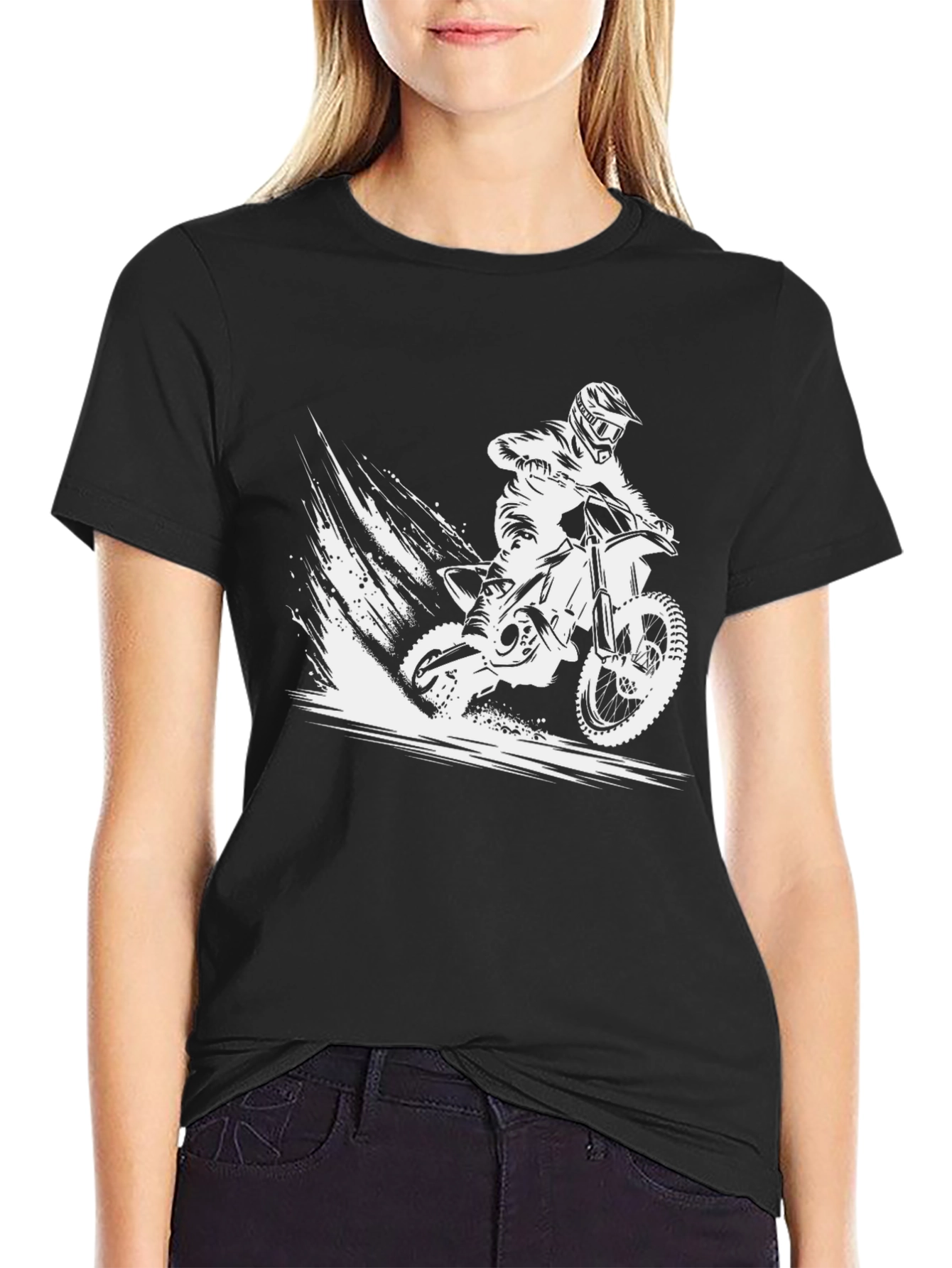 Dirt Bike Rider Graphic T-Shirt - Black