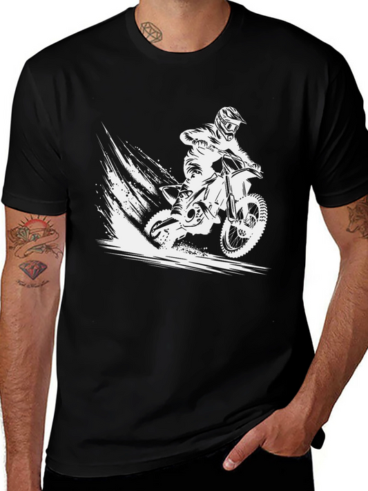 Dirt Bike Rider Graphic T-Shirt - Black