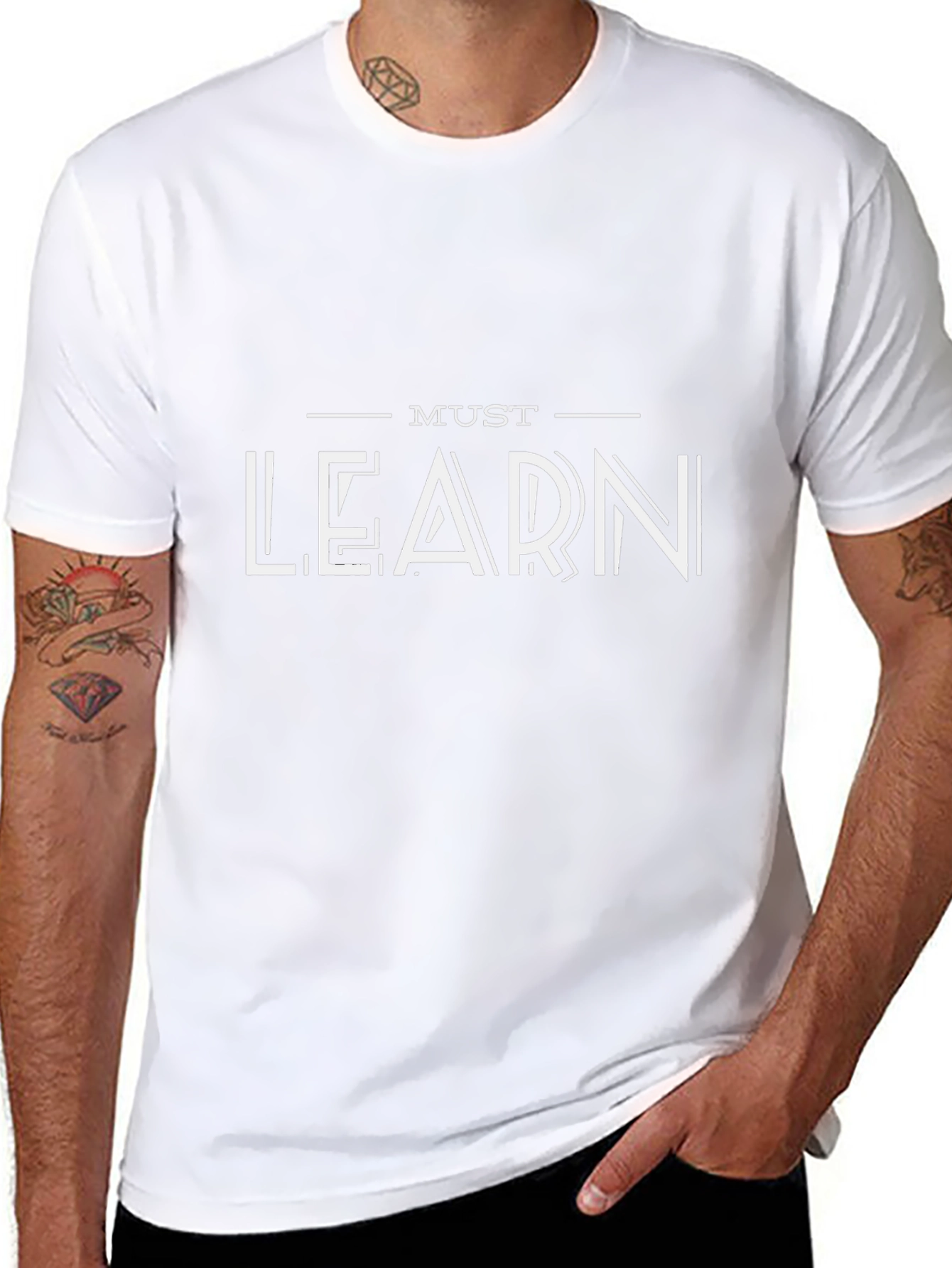 Must Learn Graphic Tee - Black Cotton T-Shirt