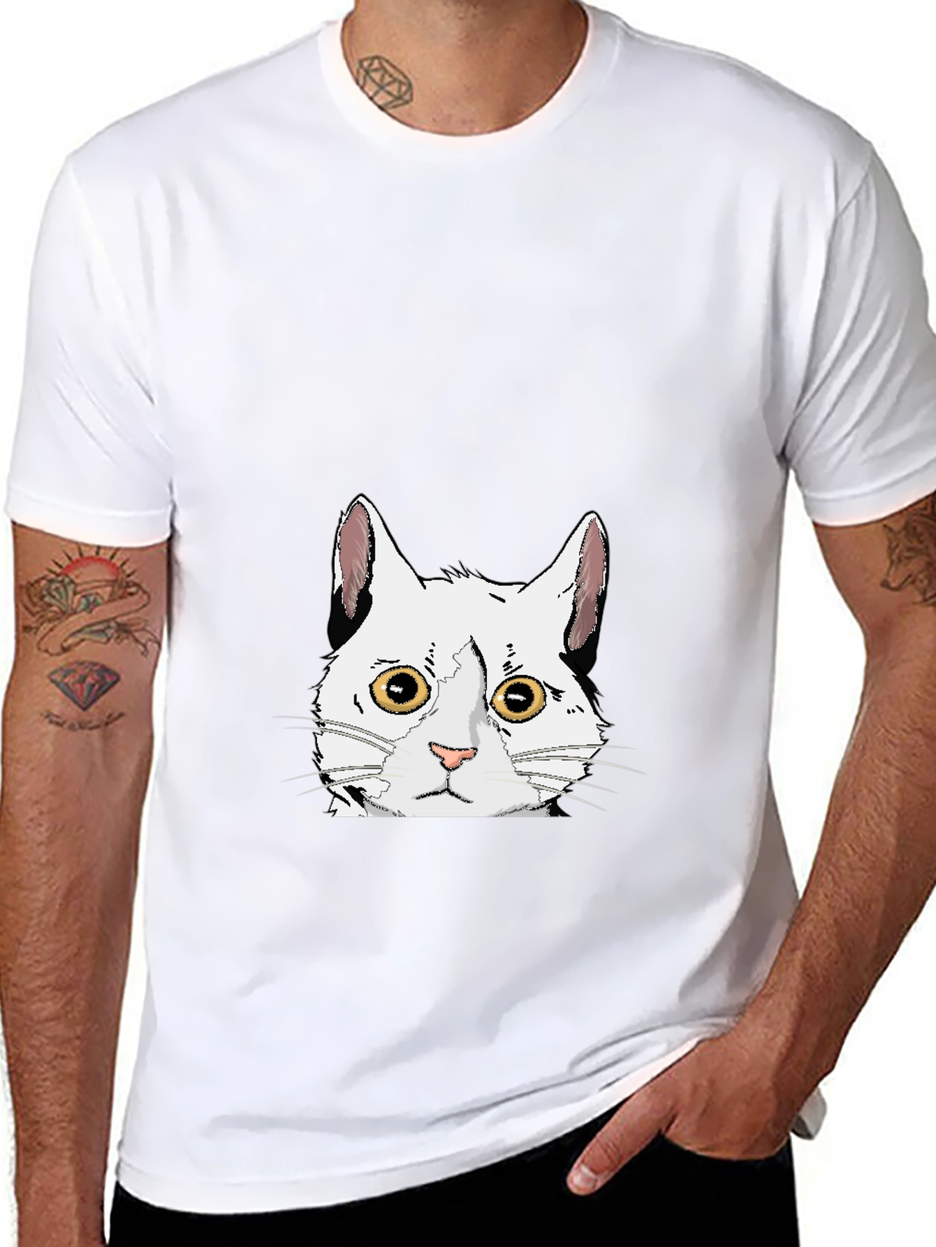 Cat Graphic Black T-Shirt