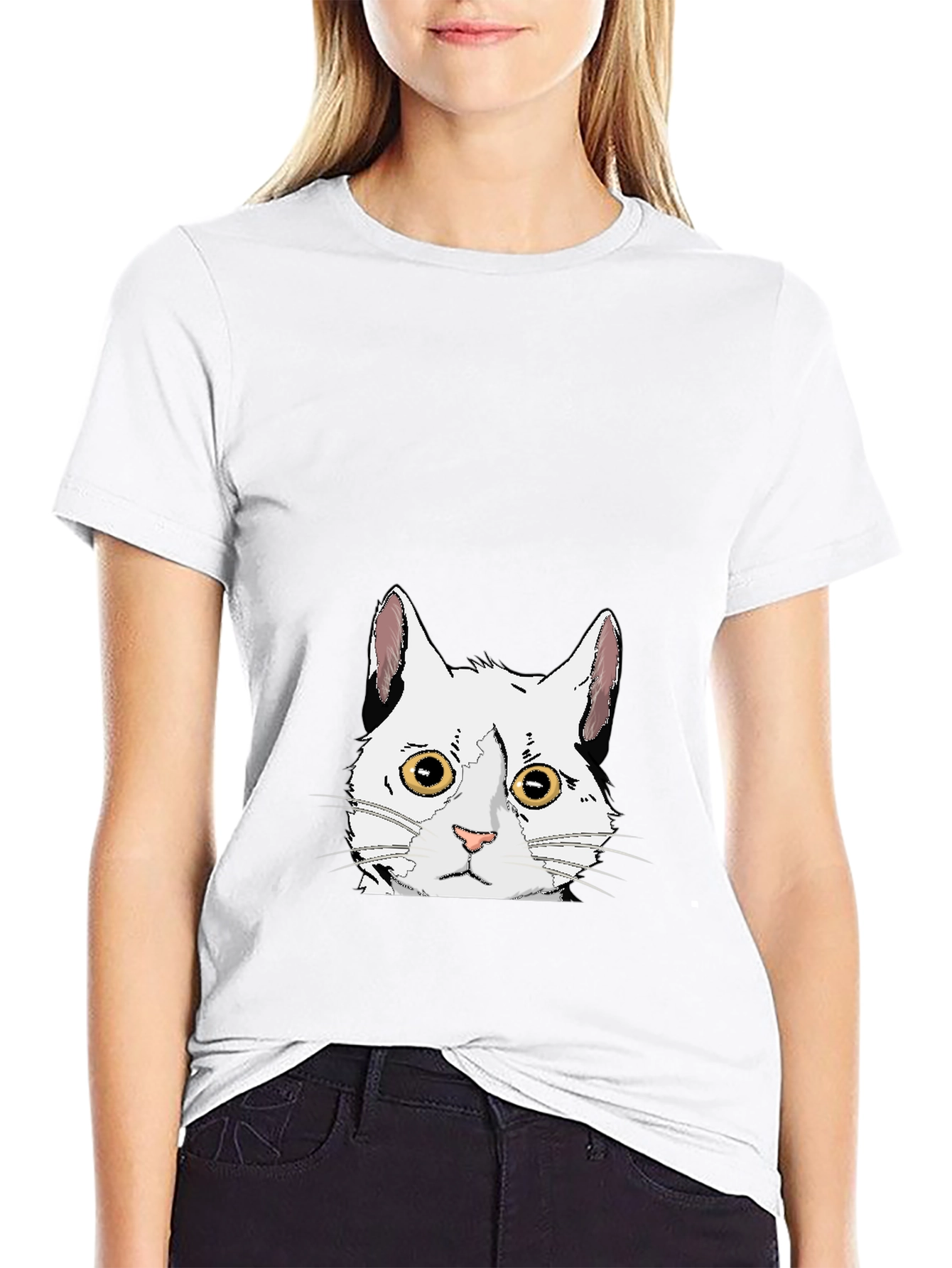 Cat Graphic Black T-Shirt