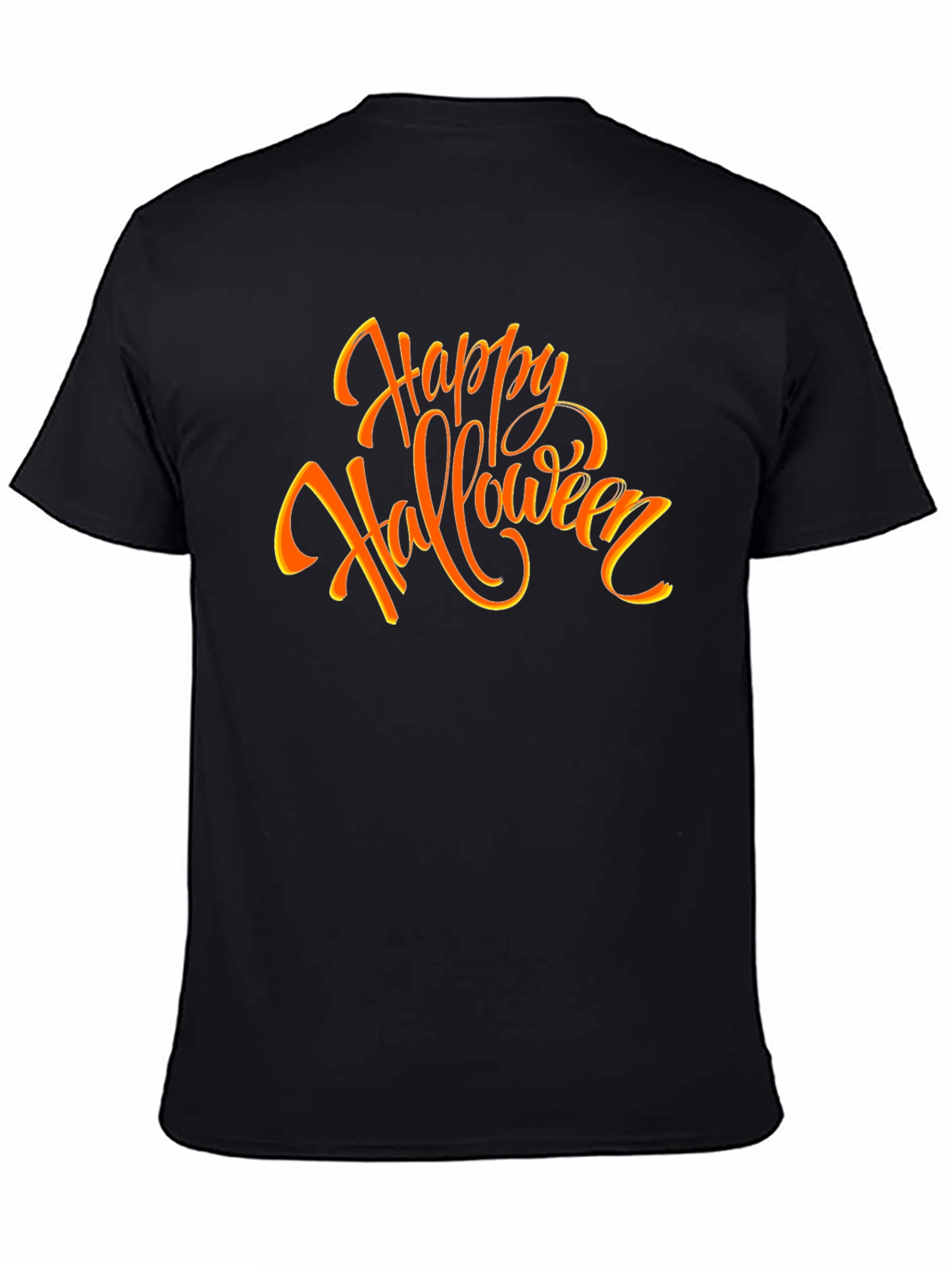 Happy Halloween Graphic Tee - Black Cotton Shirt