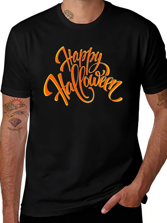 Happy Halloween Graphic Tee - Black Cotton Shirt