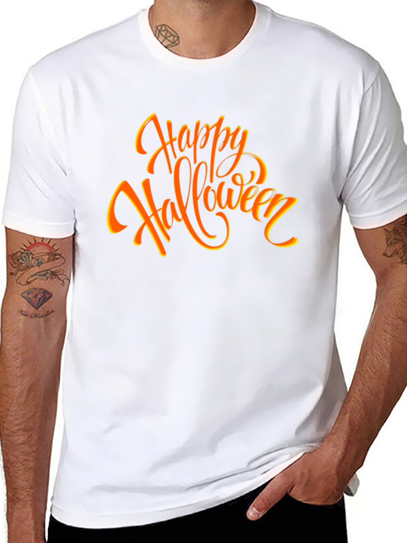 Happy Halloween Graphic Tee - Black Cotton Shirt