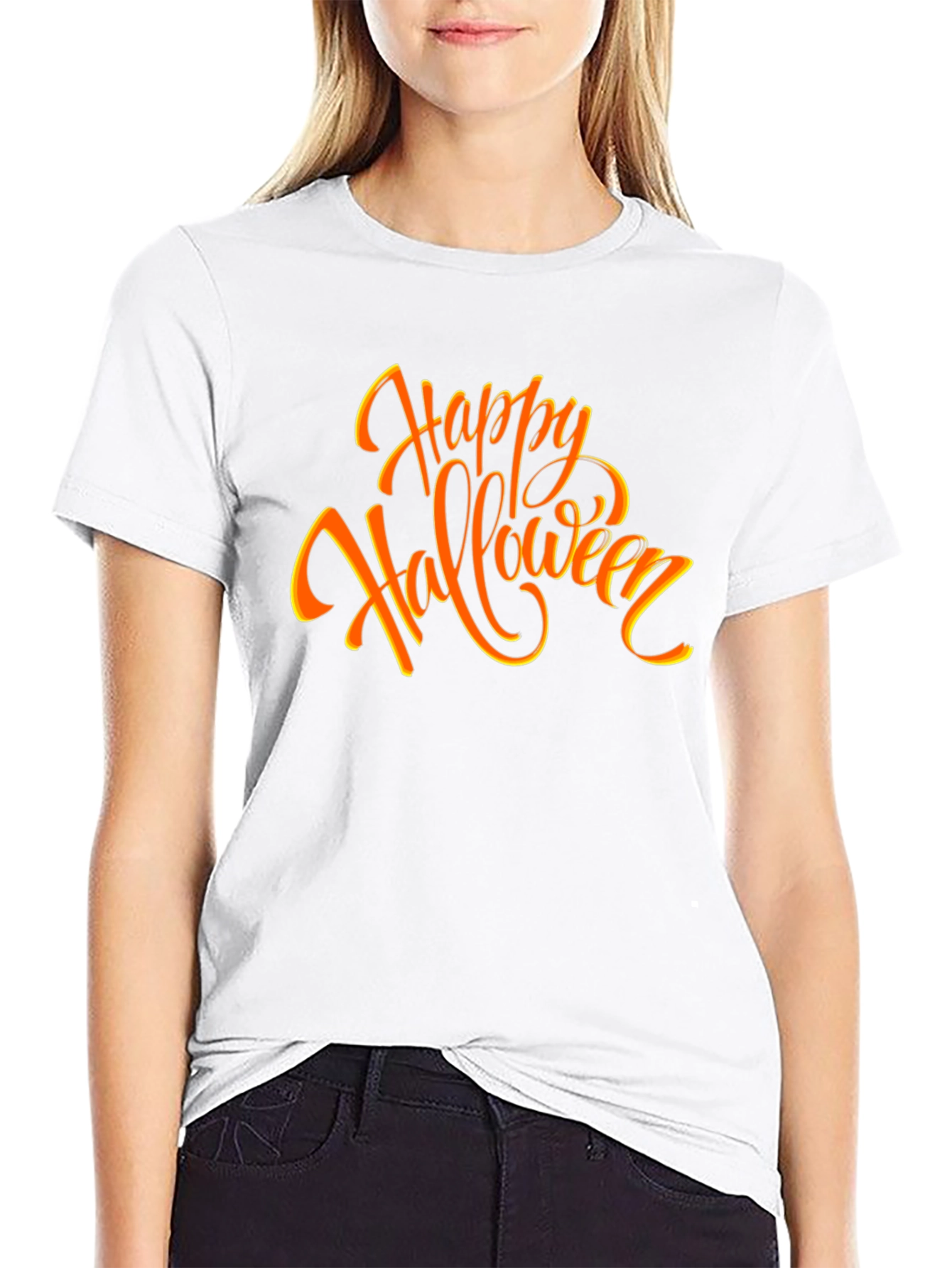 Happy Halloween Graphic Tee - Black Cotton Shirt