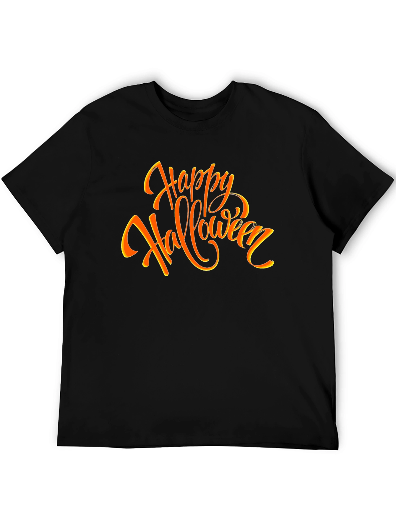 Happy Halloween Graphic Tee - Black Cotton Shirt