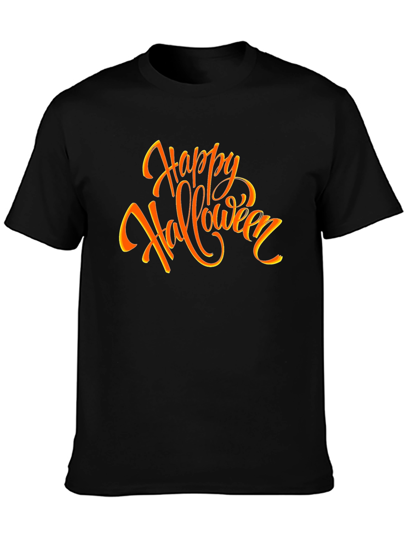 Happy Halloween Graphic Tee - Black Cotton Shirt