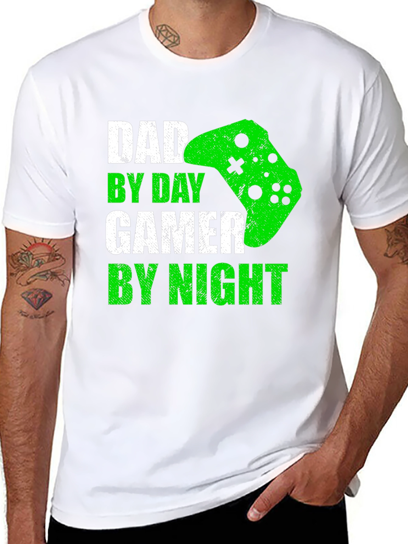 Dad By Day Gamer By Night Mens T-Shirt