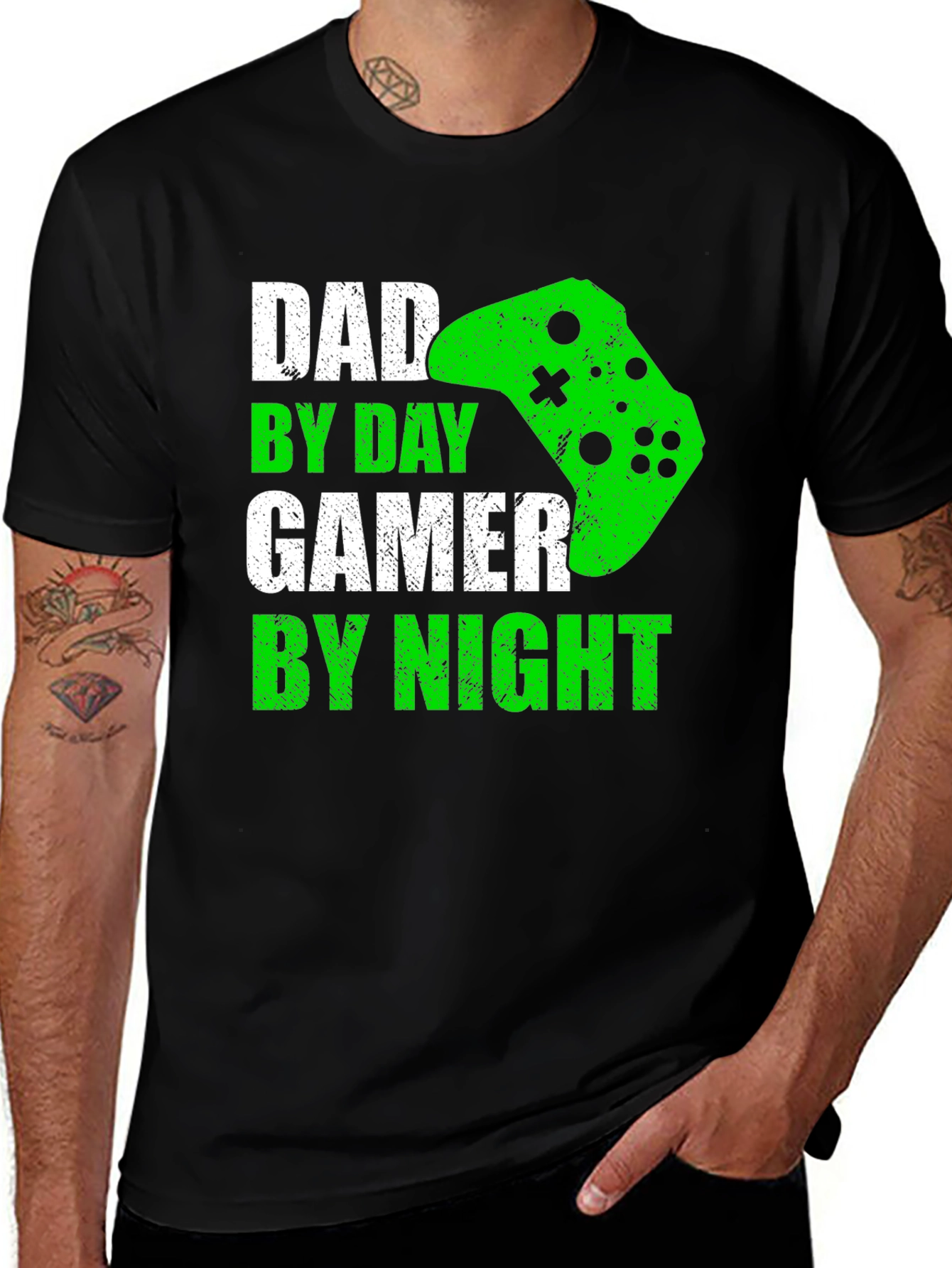 Dad By Day Gamer By Night Mens T-Shirt