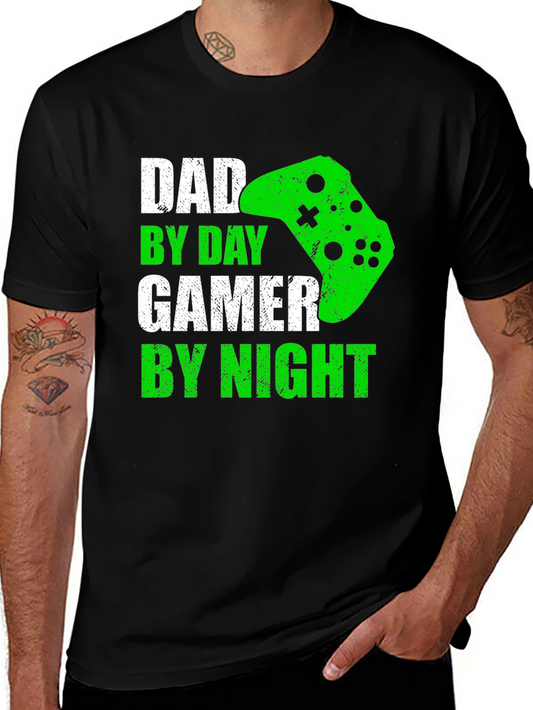 Dad By Day Gamer By Night Mens T-Shirt