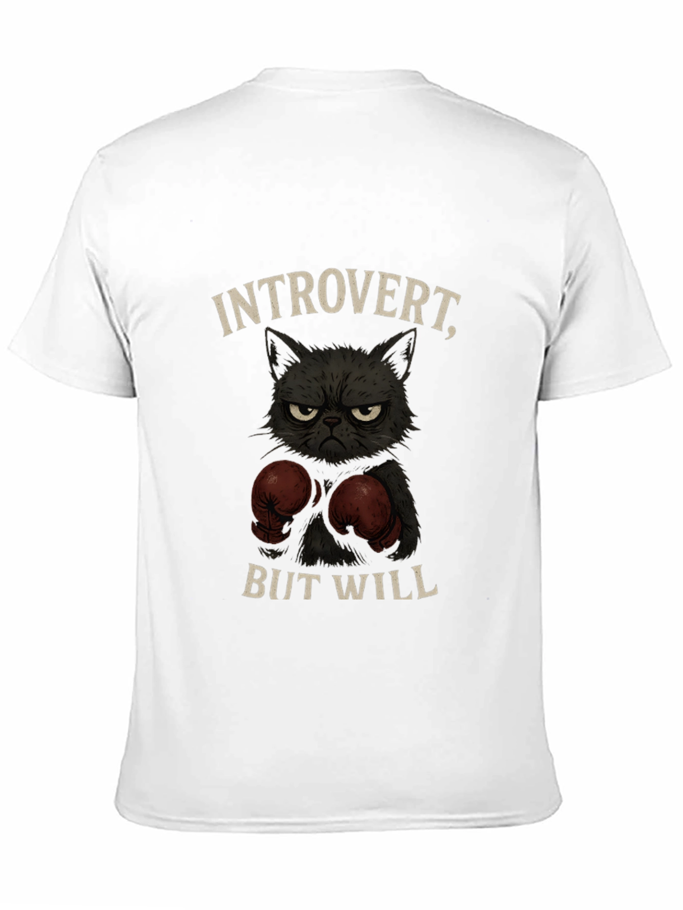 Introvert Boxer Cat Graphic T-Shirt