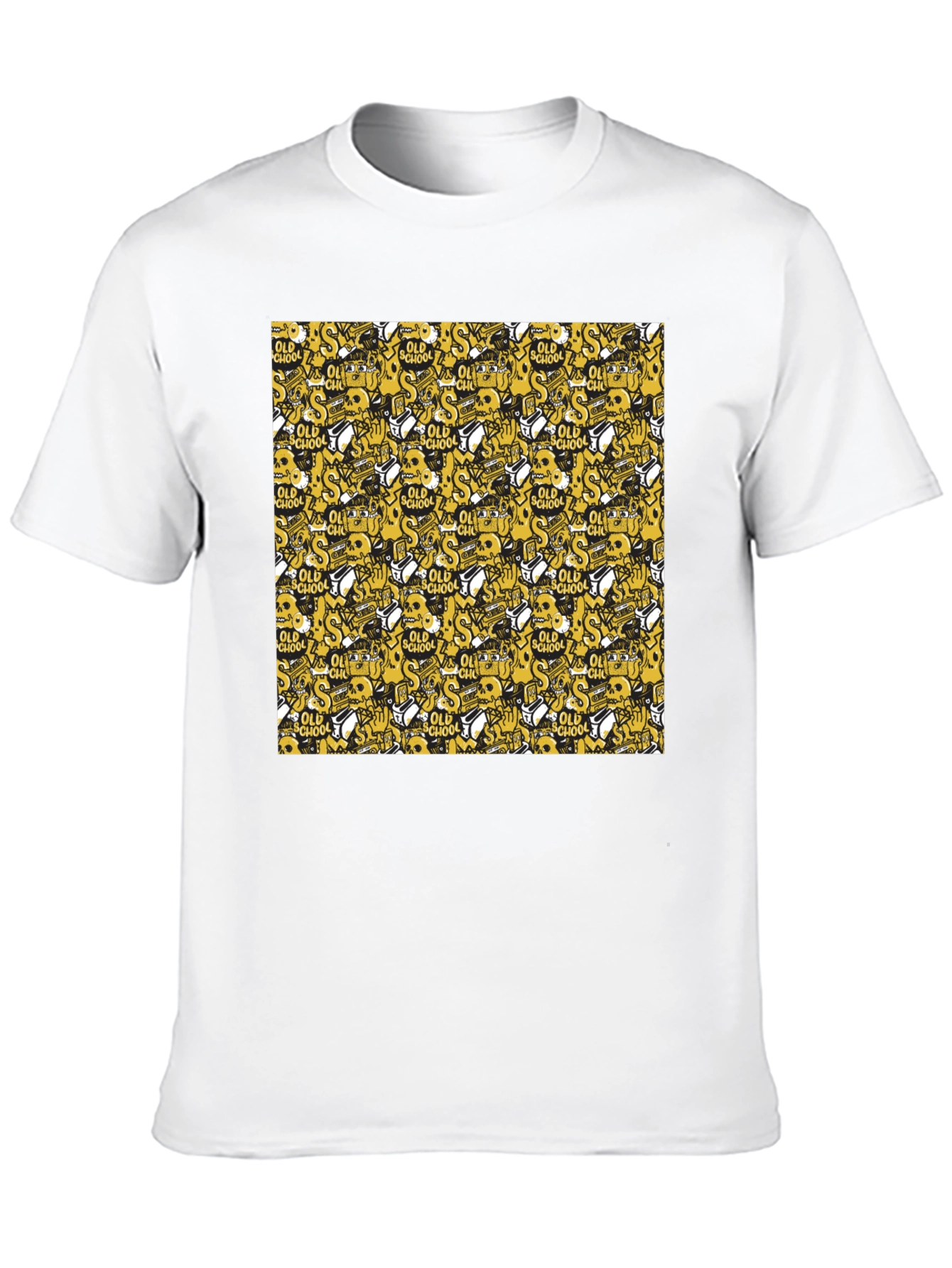 Old School Pattern Black T-Shirt