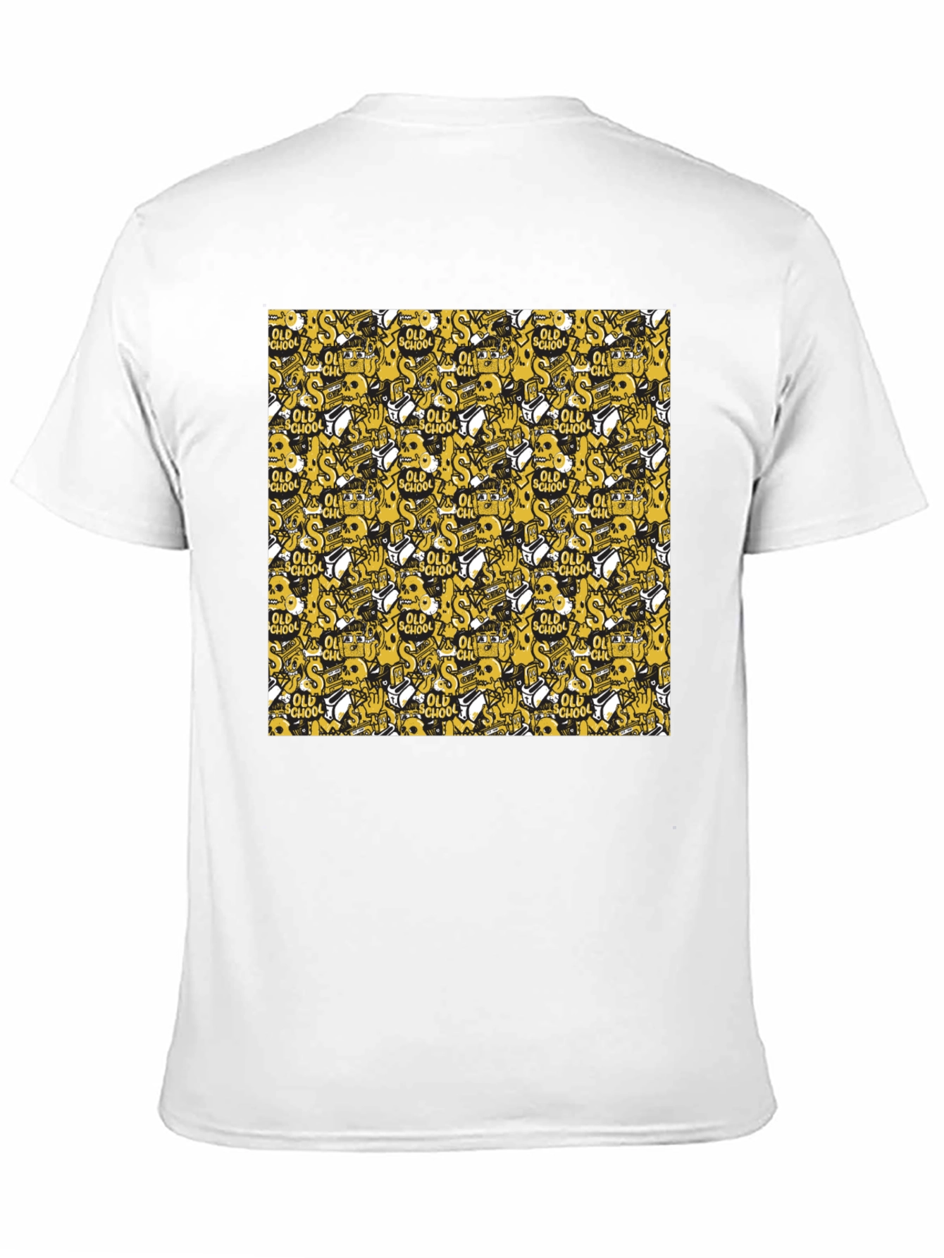 Old School Pattern Black T-Shirt