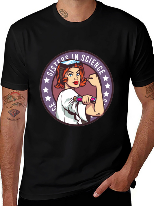 Sisters in Science Graphic T-Shirt - Empowering Women