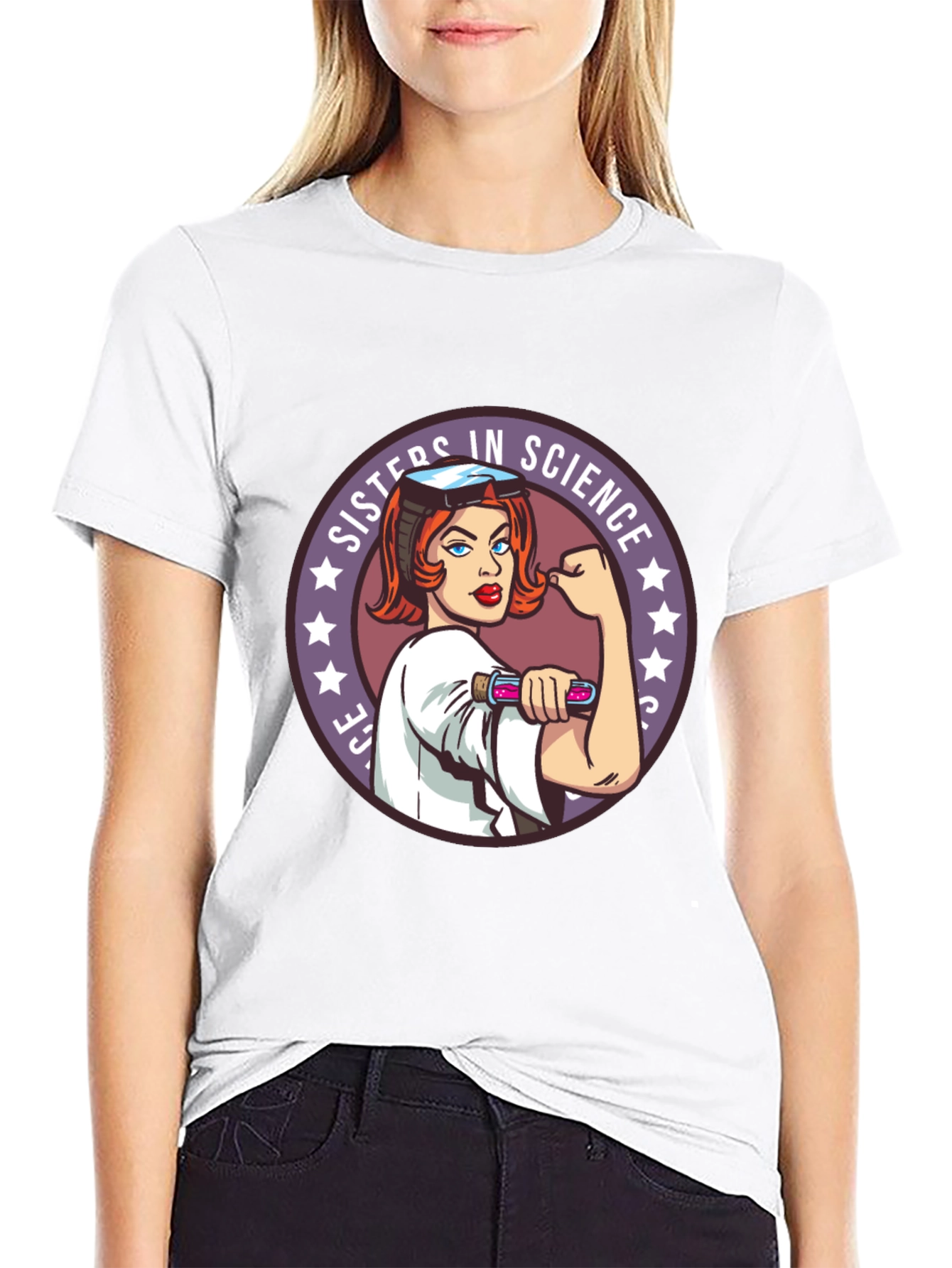 Sisters in Science Graphic T-Shirt - Empowering Women