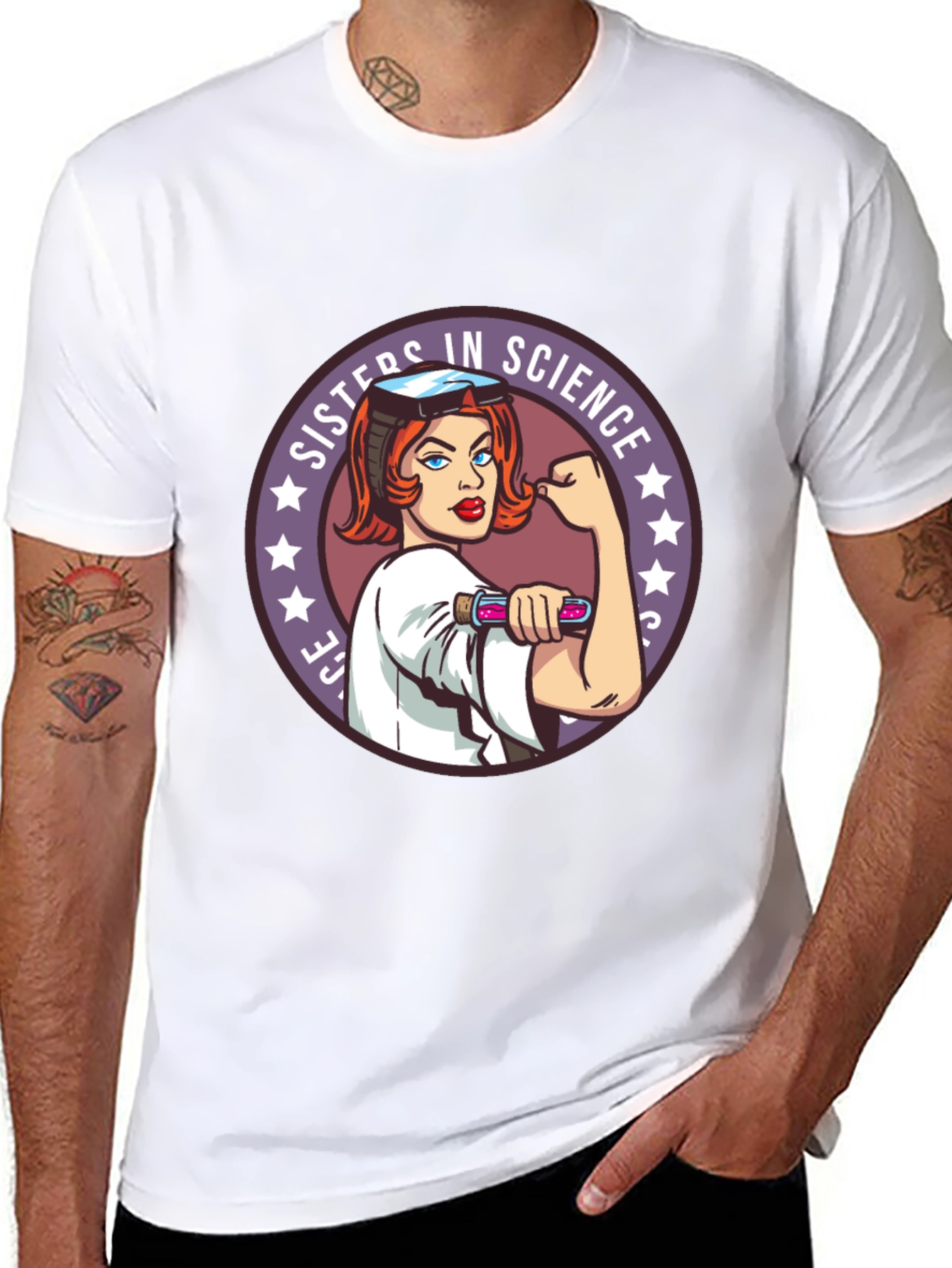 Sisters in Science Graphic T-Shirt - Empowering Women