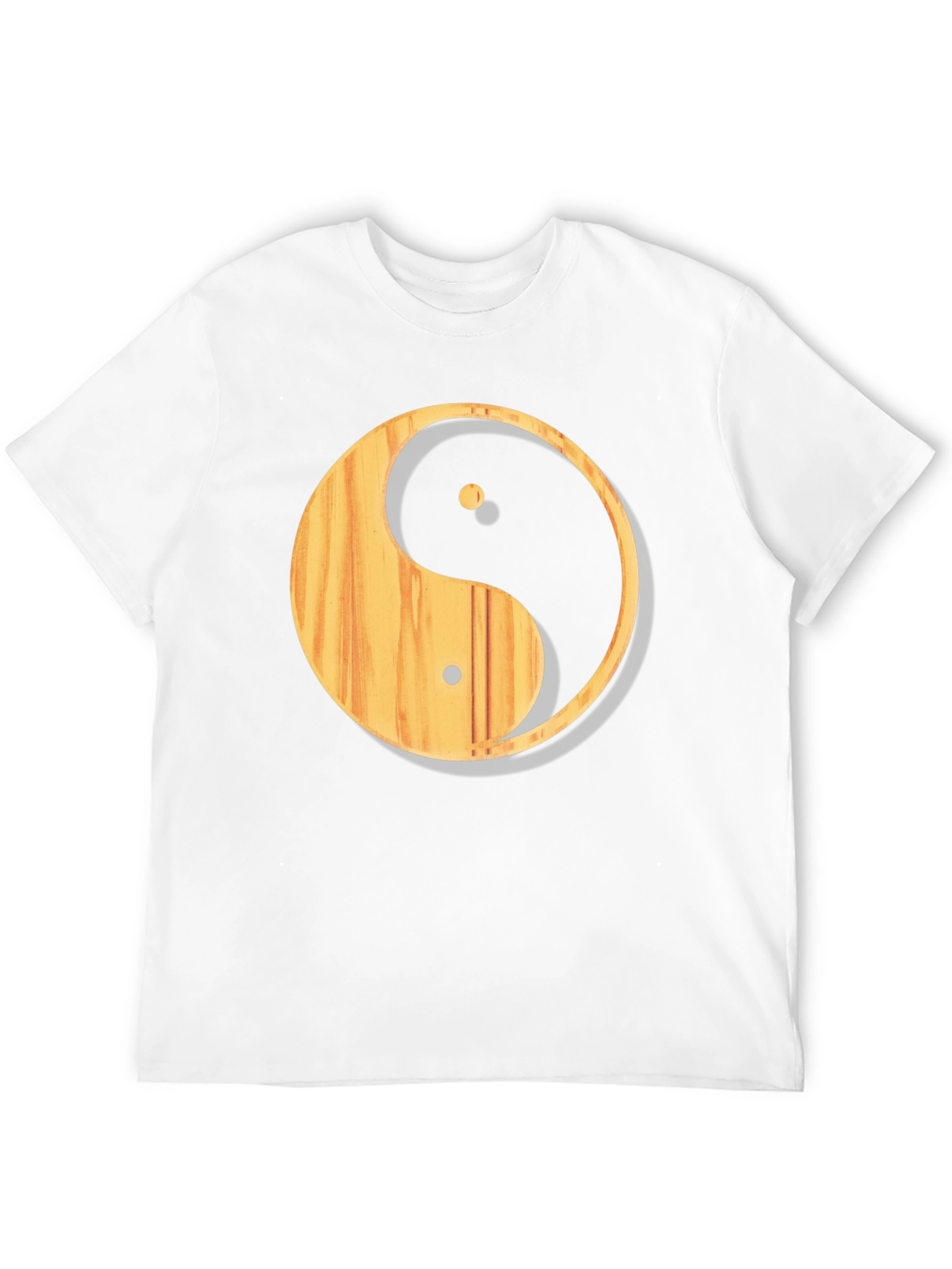 Yin Yang Wood Texture Graphic T-Shirt