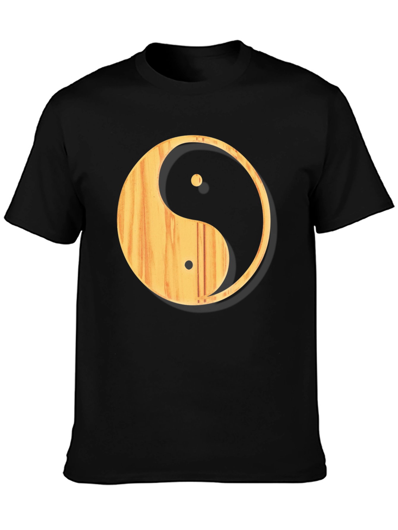 Yin Yang Wood Texture Graphic T-Shirt
