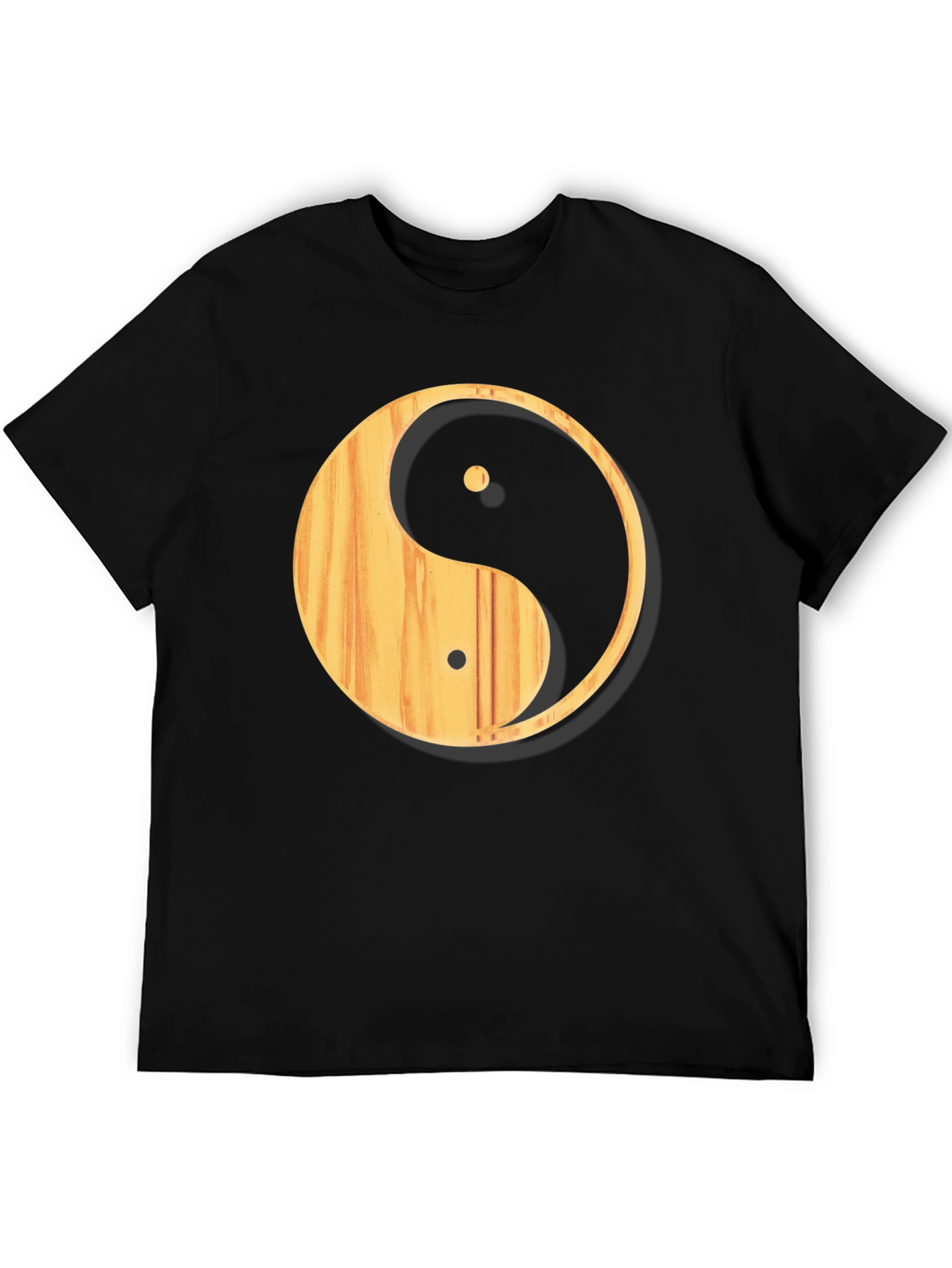 Yin Yang Wood Texture Graphic T-Shirt