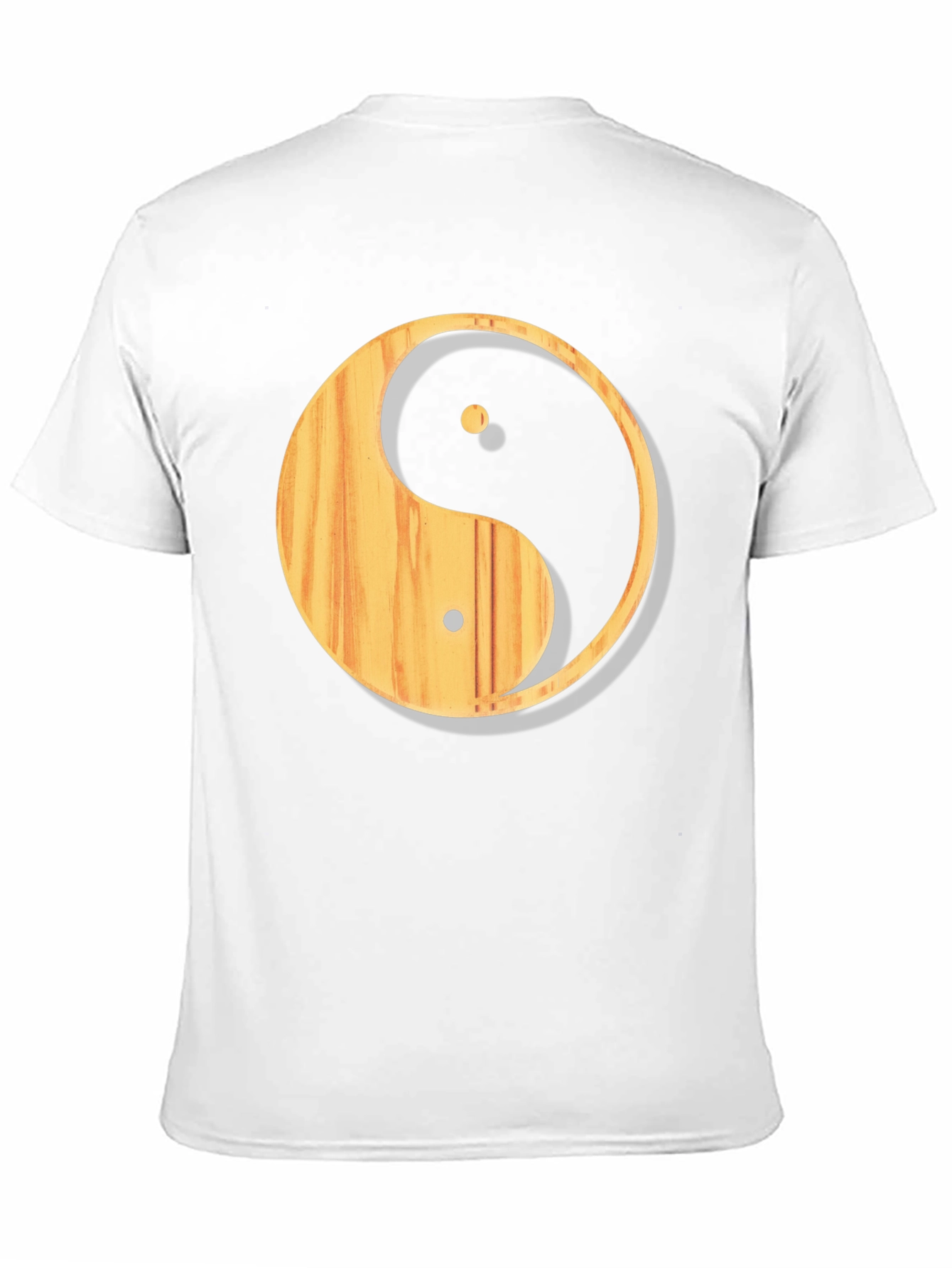 Yin Yang Wood Texture Graphic T-Shirt