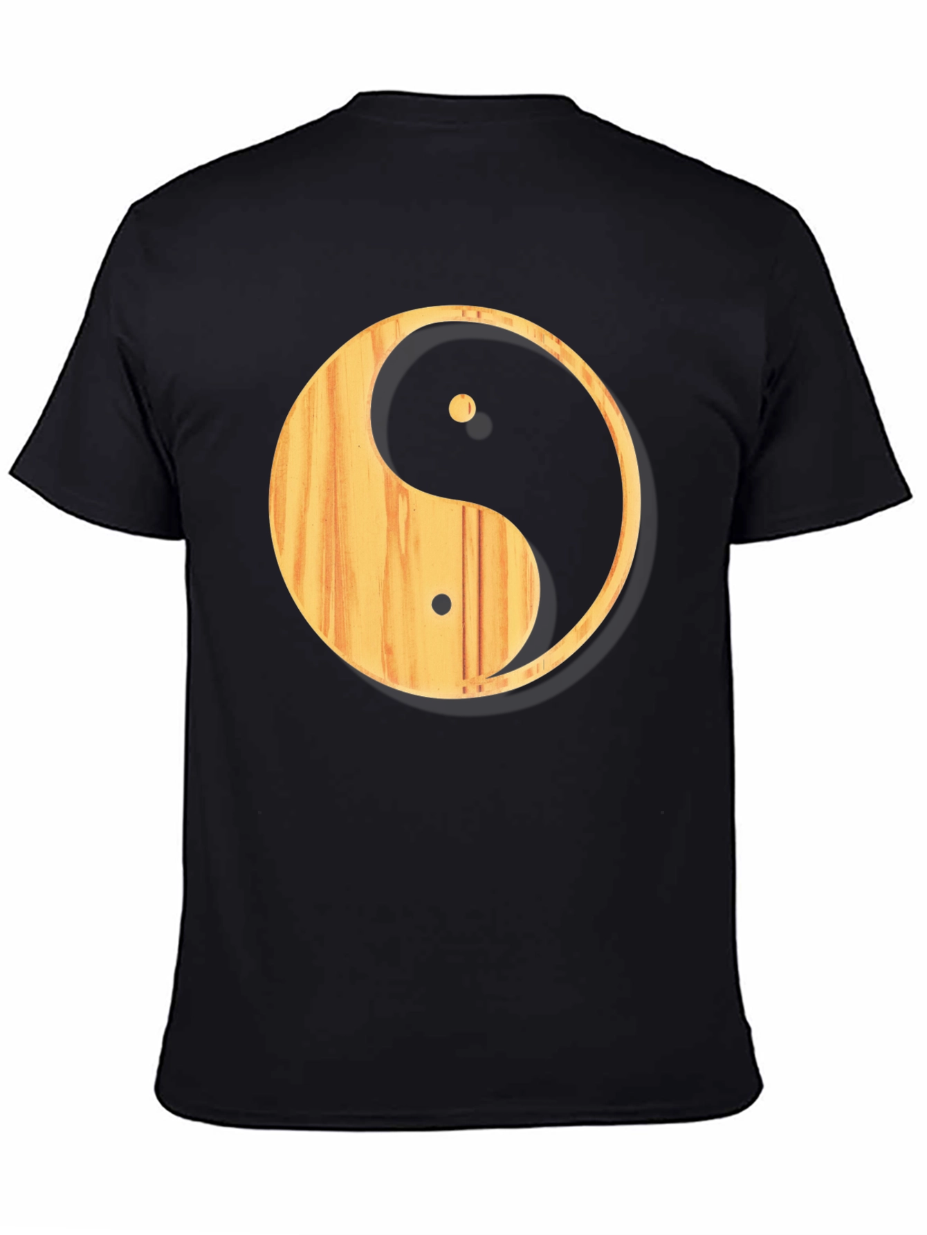 Yin Yang Wood Texture Graphic T-Shirt