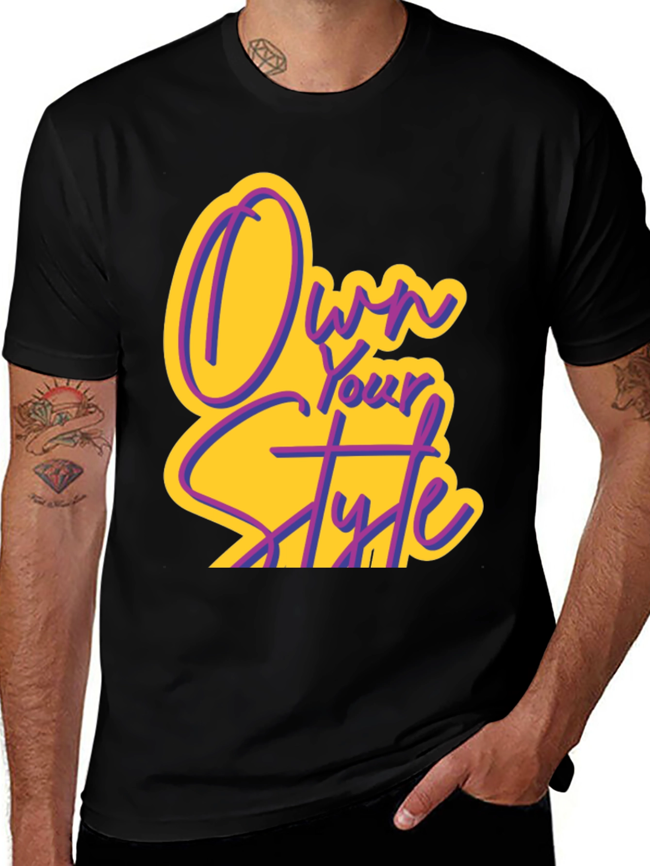 Own Your Style Graphic Tee - Black Cotton T-Shirt