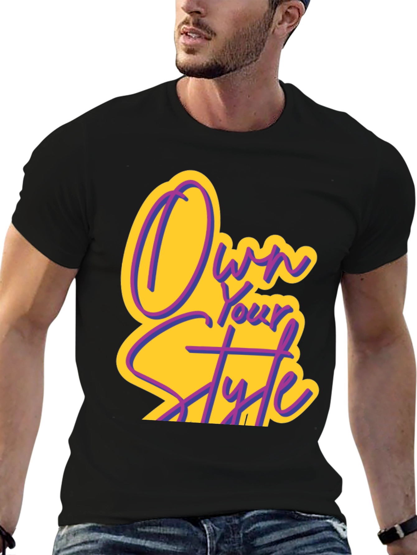 Own Your Style Graphic Tee - Black Cotton T-Shirt