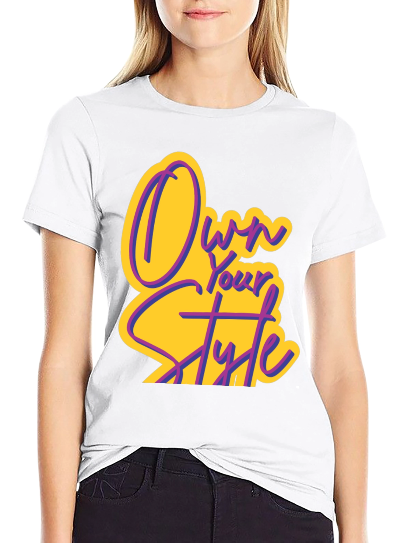 Own Your Style Graphic Tee - Black Cotton T-Shirt
