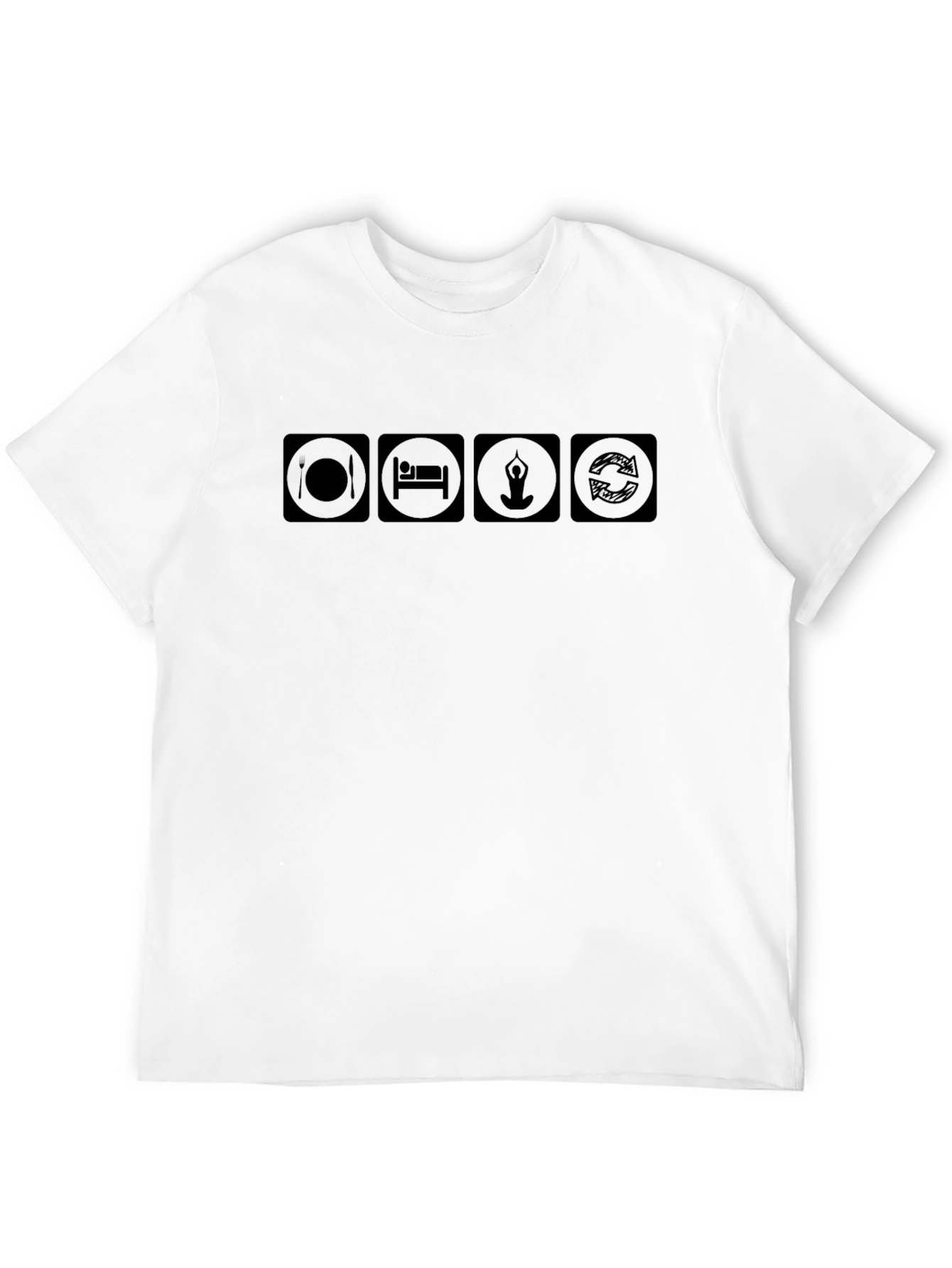 Eat Sleep Yoga Repeat Black T-Shirt