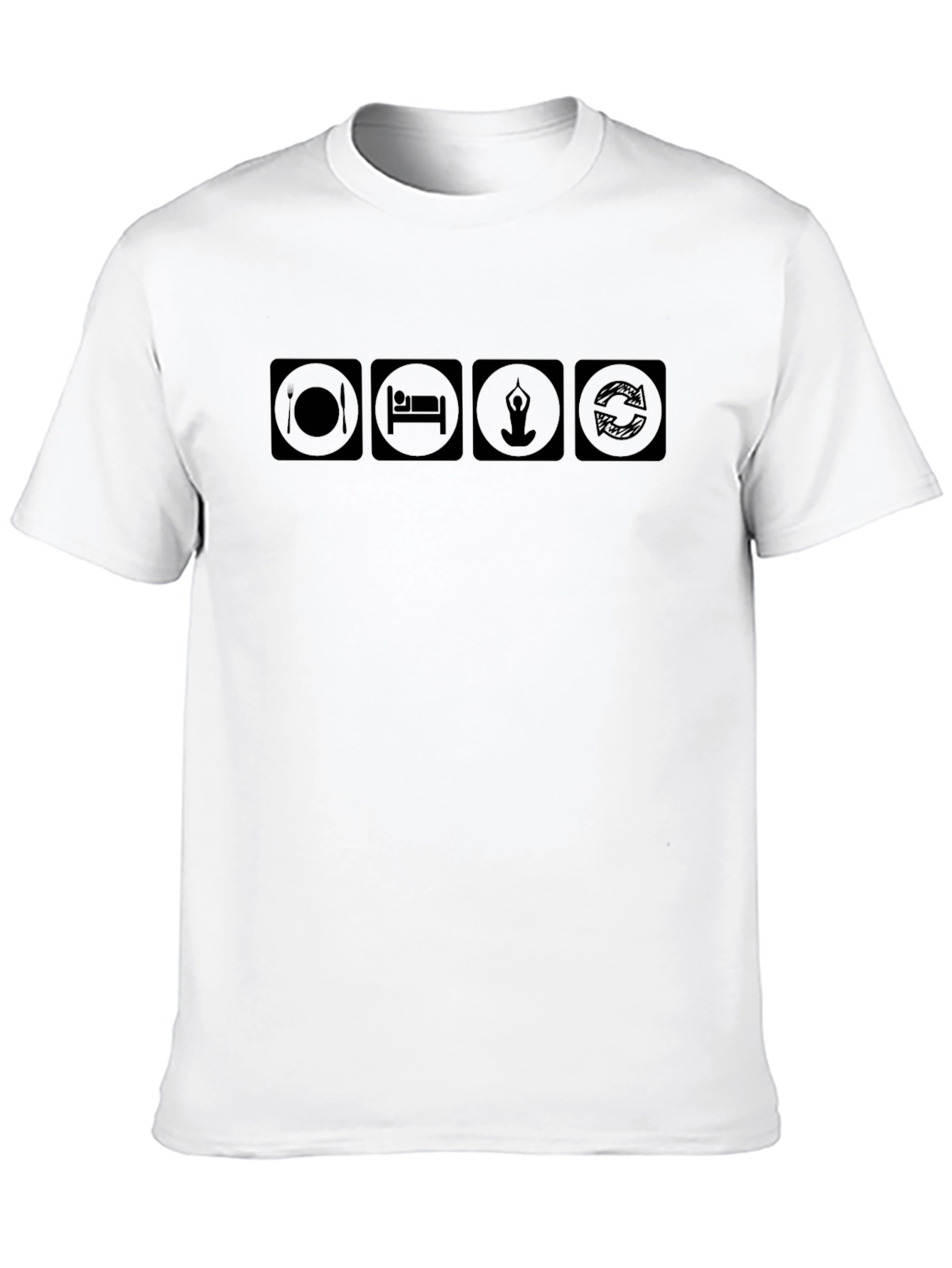 Eat Sleep Yoga Repeat Black T-Shirt